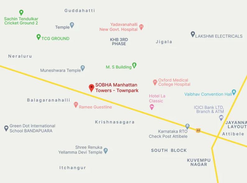 Sobha Town Park Brooklyn Towers Location