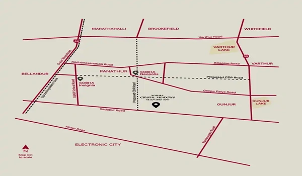 Sobha Crystal Meadows Location Map