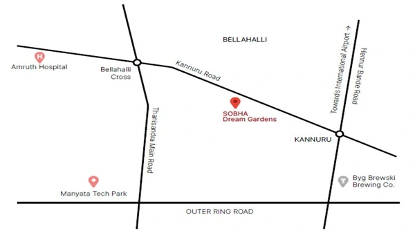 Sobha Dream Gardens Location Map
